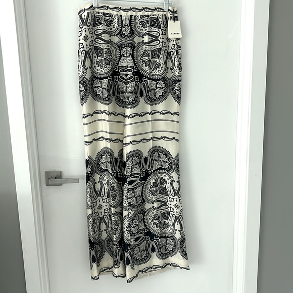 SANDRO PATTERNED FLOATY TROUSERS brand new with tags size 42,US size 10 - Picture 2 of 5